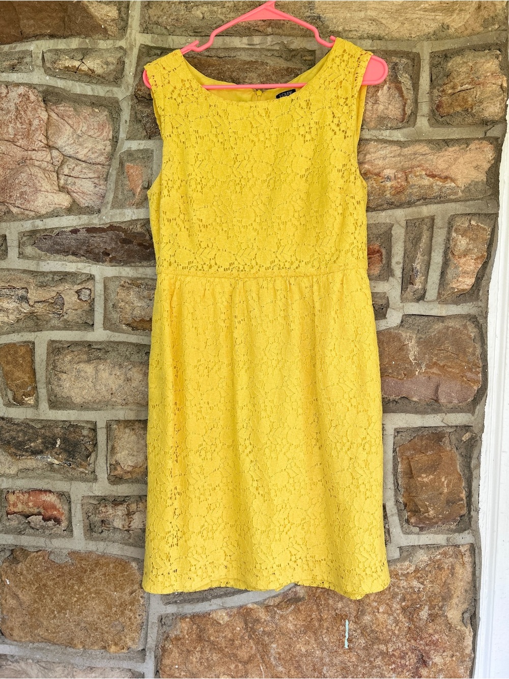 Yellow J Crew lace dress